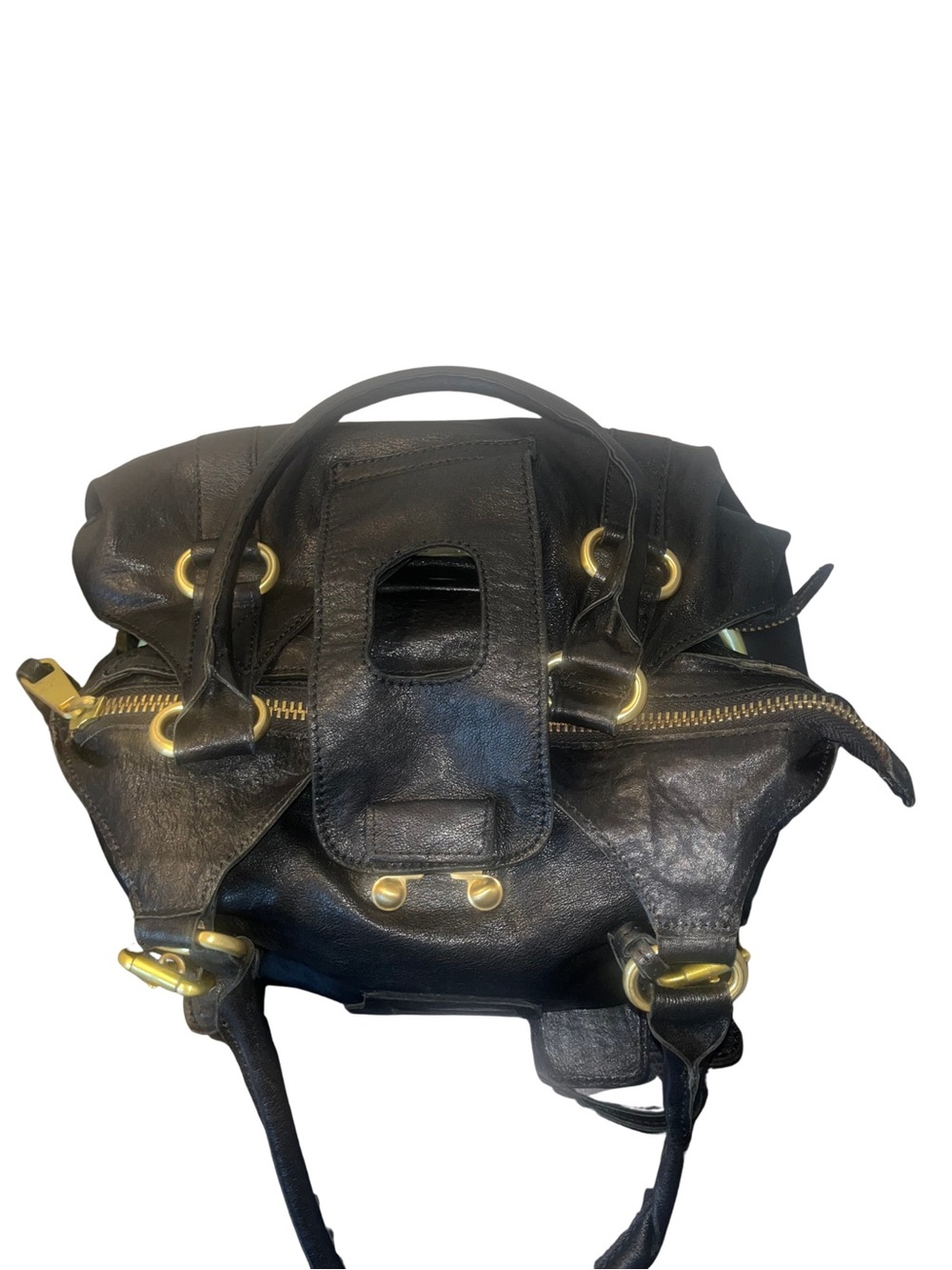 Badgley Mischka Vintage Black Leather Shoulder Bag - Picture 7 of 12
